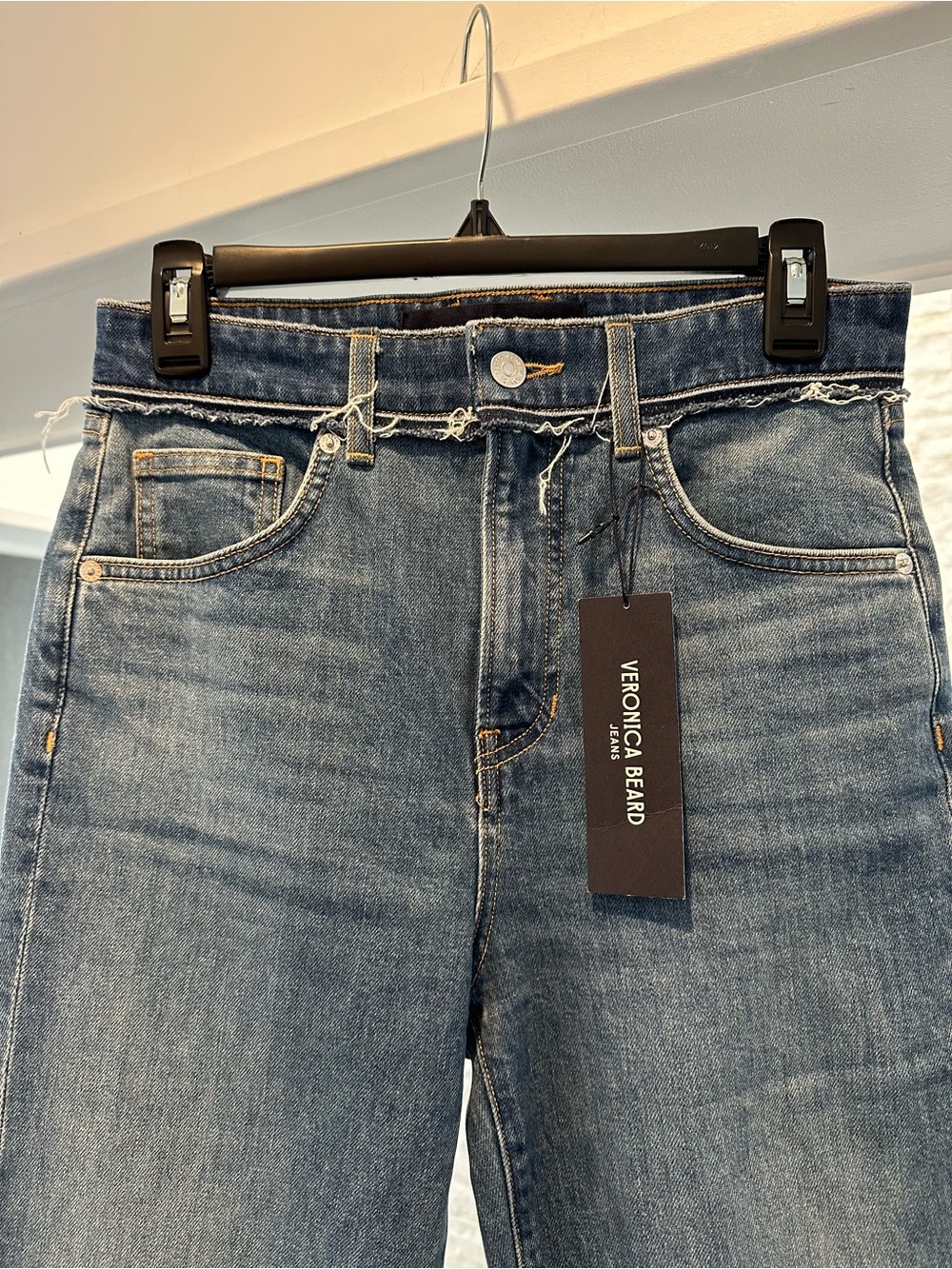 NWT Veronica Beard High Rise Carson Ankle Wanderer Undone Jeans Size 27 - Picture 6 of 8